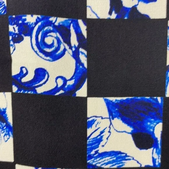 tibi Rococo Checkered Silk Racerback Camisole US 0 - Picture 6 of 7